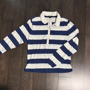 J Crew Navy and White Striped Shirt